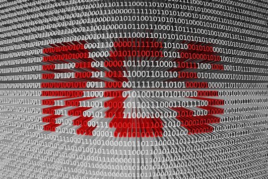 RCS in the form of binary code, 3D illustration