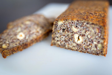 Homemade gluten free bread with seeds and nuts