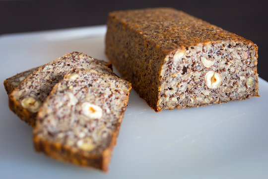 Homemade gluten free bread with seeds and nuts