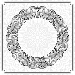 Vector round floral frame