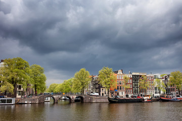 City Skyline of Amsterdam in Holland