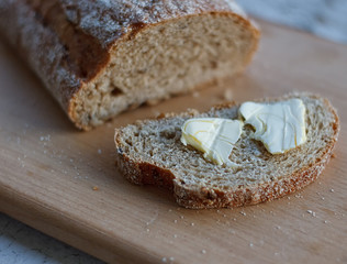 Fresh bread and homemade butter