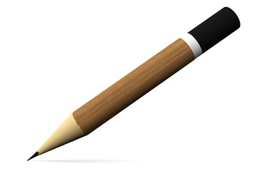 pencils on white background 3D illustration