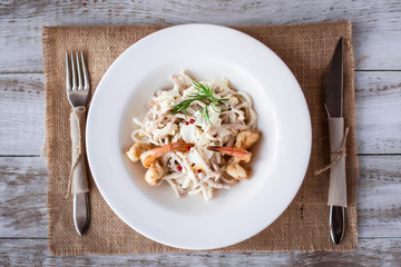 Salad with shrimps