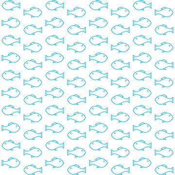 Pattern with small blue fish. 