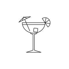 Outline cocktail icon isolated on white background