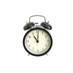 Alarm clock setting at 11 AM or PM isolated on white background