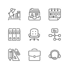 basic office thin line icons