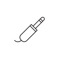 Outline music icon isolated on white background