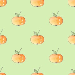 Pattern with cartoon apples. Seamless background 5