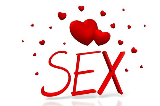 3D sex, hearts concept