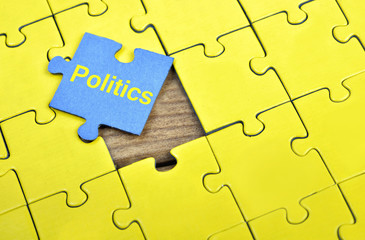 Fototapeta premium Puzzle with word Politics