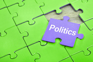 Fototapeta premium Puzzle with word Politics