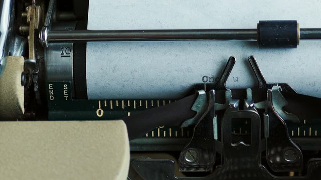 4K: Typewriter Writes Once Upon A Time Story When Keys Get Stuck