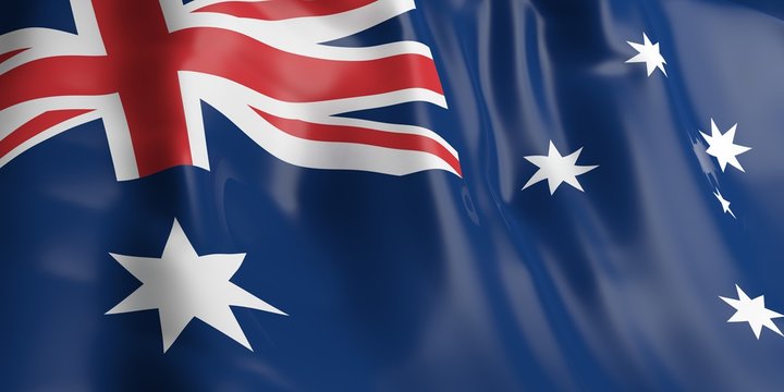 Australia flag waiving. 3d illustration