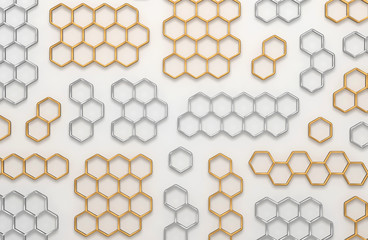 3D abstract honeycomb background