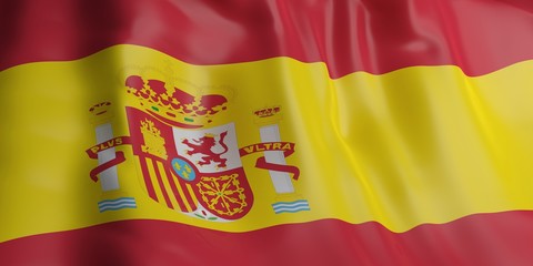 Spain waving flag background. 3d illustration