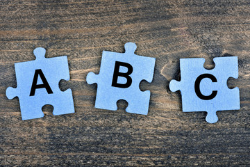 Puzzle with word ABC