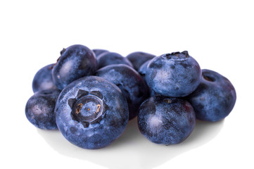 Fresh blueberries isolated on white background
