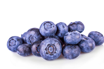 Fresh blueberries isolated on white background