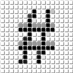 The hash. Simple geometric pattern of black squares in hash