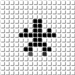 Asterisk. Simple geometric pattern of black squares in asterisk