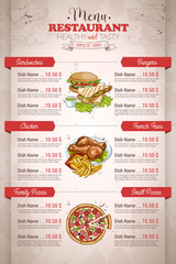 Restaurant vertical color menu - 117064752