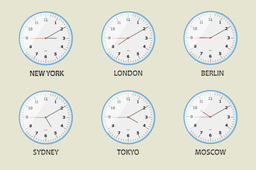 Clock flat icon vector illustration