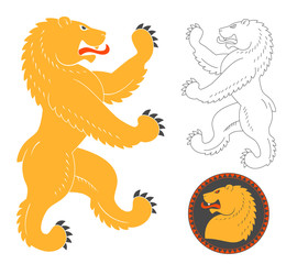 Fototapeta premium Roaring Heraldic Bear
