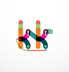 Abstract line design letter logo
