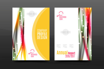 Swirl wave annual report for business correspondence letter. Flyer design