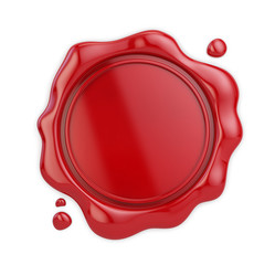 Wax seal isolated on white background. 3d illustration
