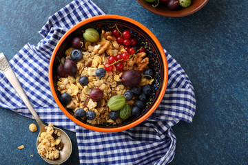 Breakfast granola with summer berry