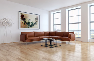 Soggiorno moderno 3d render