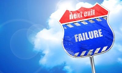 Failure sign with some smooth lines, 3D rendering, blue street s