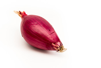 Red tropea onions isolated on white background   © EleSi