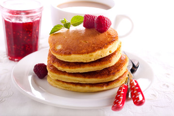 Stack of fluffy pancakes