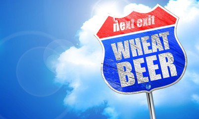 wheat beer, 3D rendering, blue street sign