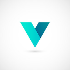 Logo V letter. Isolated on white background. Vector illustration, eps 10. - obrazy, fototapety, plakaty
