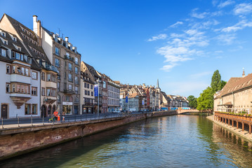 Fototapeta na wymiar Strasbourg, France. View from the Bridge Corbeau: Right - Old Customs House