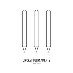 Cricket sport game logotype design concept