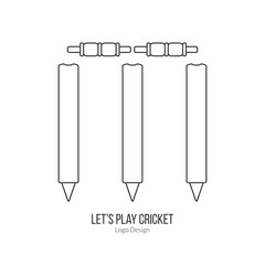 Cricket sport game logotype design concept