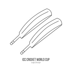 Cricket sport game logotype design concept