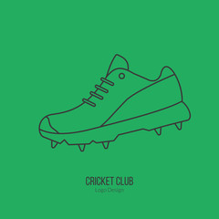 Cricket sport game logotype design concept