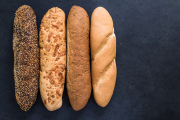 rolls and buns from bakery