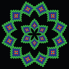  Beaded geometric circle pattern
