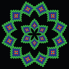  Beaded geometric circle pattern