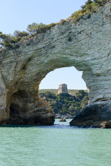 The arch rock window near Vieste on Gargano
