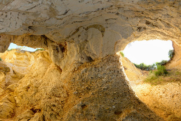 Cave on the coast of Gargano National park on Puglia