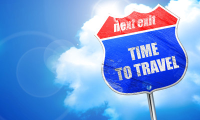 time to travel, 3D rendering, blue street sign